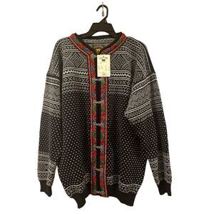 Norway Volund Vintage Women’s lambswool Sweater Sz.XL Silver clasp NWT